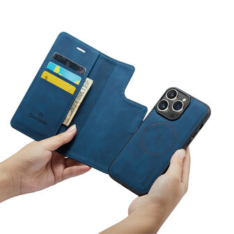 iPhone 15 Pro Navy Blue- 2 in 1 MagSafe Book Case