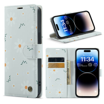 iPhone 14 Pro Max met Madeliefje Print - Book Case