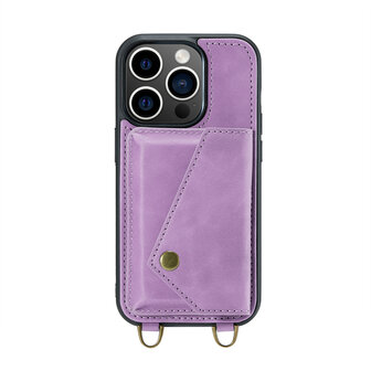 iPhone 15 Pro Max Bright Lila - Back Cover met Koord