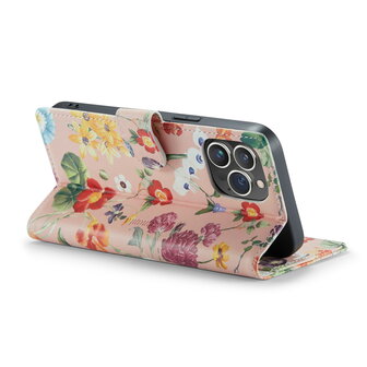 iPhone 14 Pro Max met Bloemen Print - Book Case