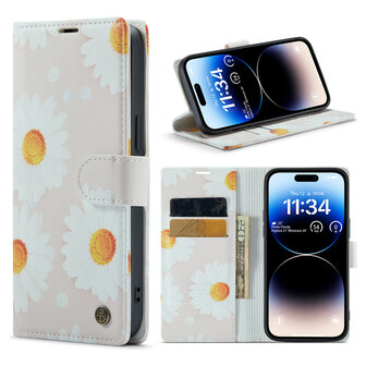 iPhone 14 Pro Max met Daisy Print - Book Case