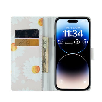 iPhone 14 Pro Max met Daisy Print - Book Case