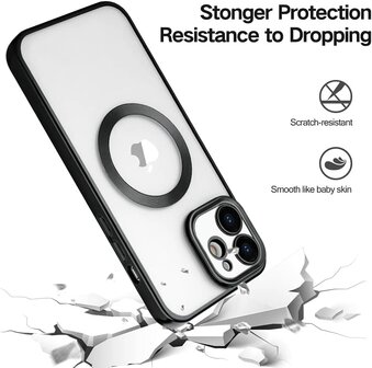 iPhone 12 Zwart - TPU Back Cover Geschikt voor Magsafe