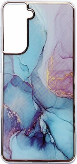 Samsung S23 Plus - Marmer Back Cover - Blauw