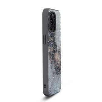 iPhone 15 Pro - Diamant Marmer Glitter - Grijs