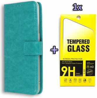 A32 4G - Book Case &amp;amp; Glas - Turquoise