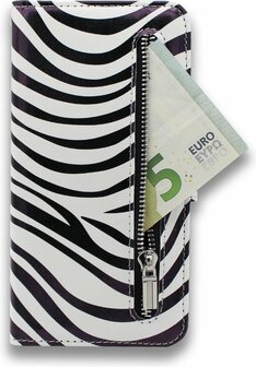 Samsung S7 Edge - Book Case met Rits - Zebra