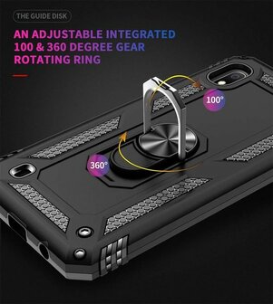 Samsung A10 - Armor met Kickstand Ring - Zwart