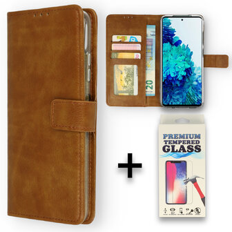 Moto G32 - Book Case &amp;amp; Glas - Bruin