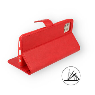 iPhone 13 Mini - Book Case &amp;amp; 2X Glas - Rood