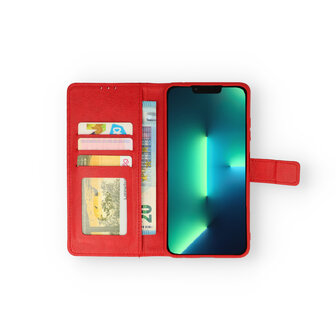 iPhone 13 Mini - Book Case &amp;amp; 2X Glas - Rood