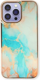 iPhone 14 Pro Max - Marmer Back Cover - Aqua