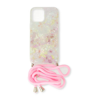 iPhone 12 Roze - TPU Back Cover met Koord