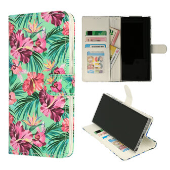 Samsung A03 met Tropische Bloemen Print  - Book Case