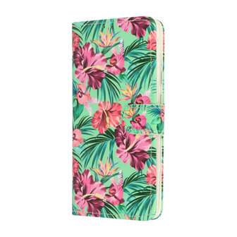 Samsung A03 met Tropische Bloemen Print  - Book Case