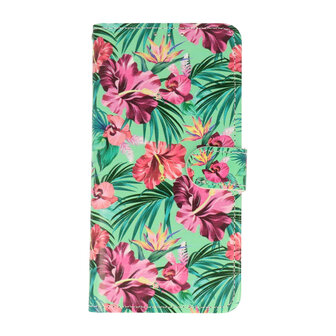 Samsung A03 met Tropische Bloemen Print  - Book Case