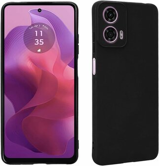 Moto G35 - Siliconen Back Cover - Zwart