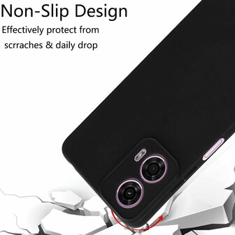 Moto G35 - Siliconen Back Cover - Zwart