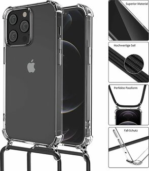 iPhone 14 Pro Transparant - TPU Back Cover met Koord