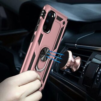 Samsung S20 - Armor met Kickstand Ring - Ros&eacute;goud