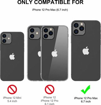 iPhone 12 Pro Max - Back Cover &amp;amp; 2X Glas - Transparant