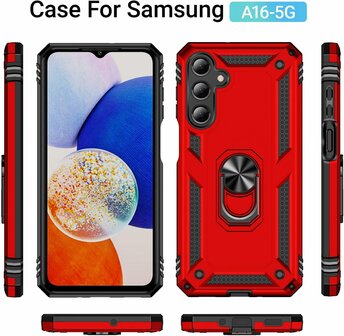 Samsung A36 - Armor met Kickstand Ring -  Rood