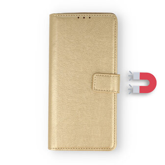 Oppo A40 / A40m / A60 5G - Book Case &amp;amp; Glas - Goud