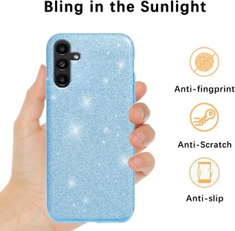 Samsung A25 - Glitter Back Cover - Blauw