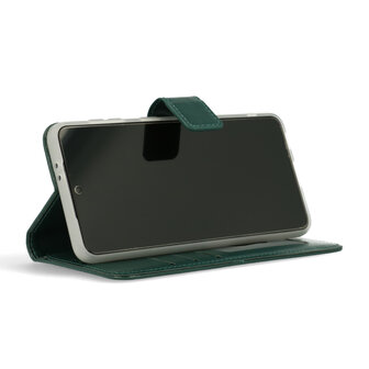 iPhone 15 Pro - Book Case &amp;amp; Full Glas - Groen