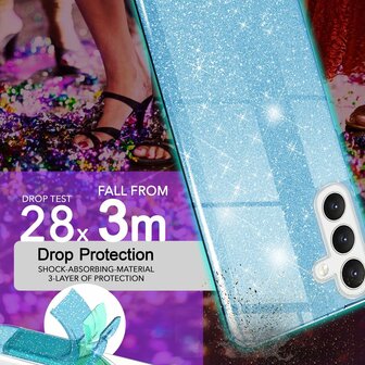 Samsung A26 - Blauw - Glitter Back Cover