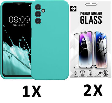 A25 - Liquid Back Cover &amp;amp; 2x Glas - Turquoise