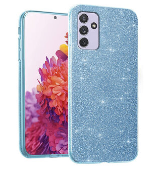 Samsung A15 - Glitter Back Cover - Blauw