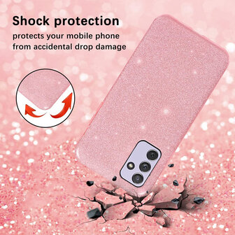 Samsung A15 - Glitter Back Cover - Roze