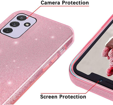 Samsung A15 - Glitter Back Cover - Roze