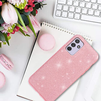 Samsung A15 - Glitter Back Cover - Roze