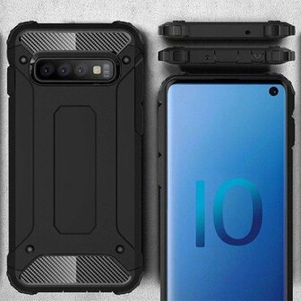 Samsung S10 - Armor Back Cover - Zwart