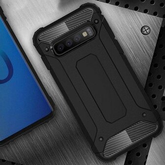 Samsung S10 - Armor Back Cover - Zwart