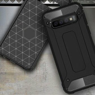 Samsung S10 - Armor Back Cover - Zwart