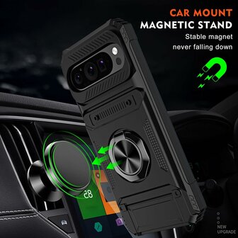 Pixel 9 Pro XL - Zwart - Card Kickstand Cover