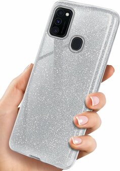 Samsung A20S - Glitter Back Cover - Zilver