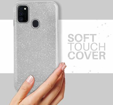 Samsung A20S - Glitter Back Cover - Zilver