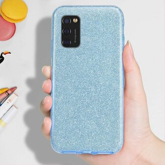 A41 - Glitter Back Cover &amp;amp; Glas - Blauw