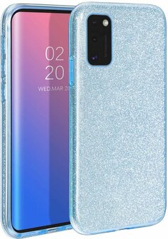 A41 - Glitter Back Cover &amp;amp; Glas - Blauw