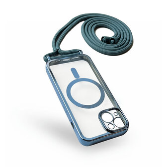 iPhone 12 Pro Blauw - Magsafe TPU met Koord