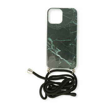 iPhone 12 Pro Zwart - TPU Back Cover met Koord