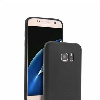 Samsung S7 Edge - Siliconen Back Cover - Zwart