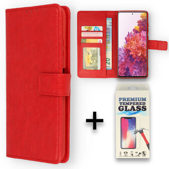 Nokia G10 &amp;amp; G20 - Book Case &amp;amp; Glas - Rood