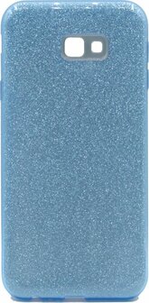 Samsung J4 Plus - Glitter Back Cover - Blauw