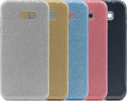 Samsung J4 Plus - Glitter Back Cover - Blauw