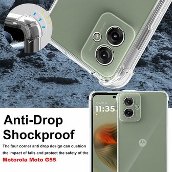 Moto G55 - Anti Shock &amp;amp; Glas - Transparant